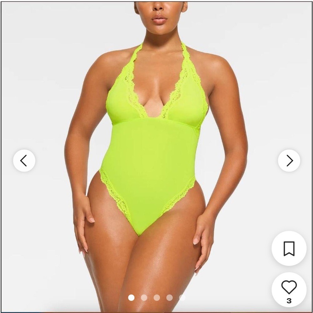 Skims Women's Neon Green Summer Mesh Bodysuit. Sz 3X